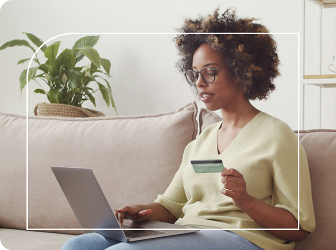 Service provider making a payment on their laptop